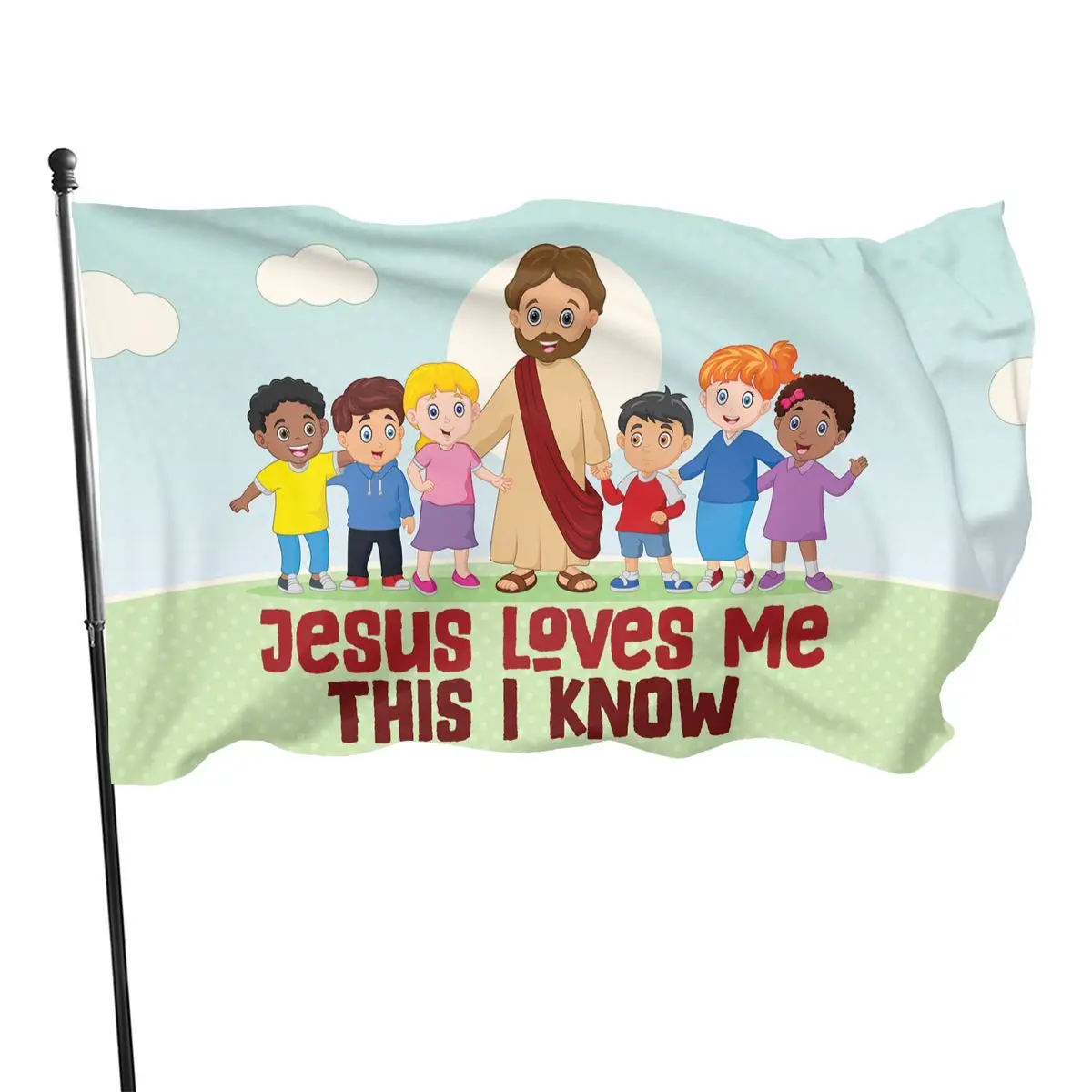 

90x150cm Christian I Love Jesus flag Jesus loves me for decoration