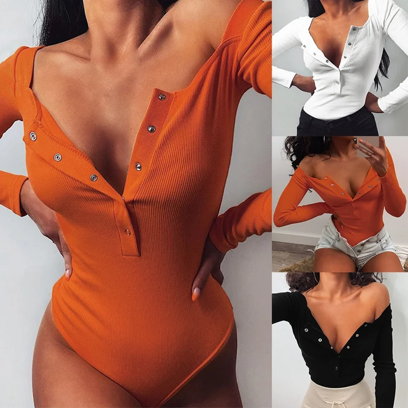 

Autumn Sexy Tight-Fitting Casual Breasted Long-Sleeved Jumpsuit Women