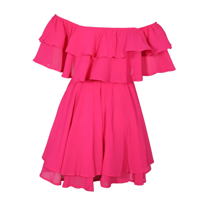 

Summer Dress Women Ruffle Bodycon Dress 2021 New Arrivals Off The Shoulder Party Dress Sexy Mini Celebrity Evening Club Dress