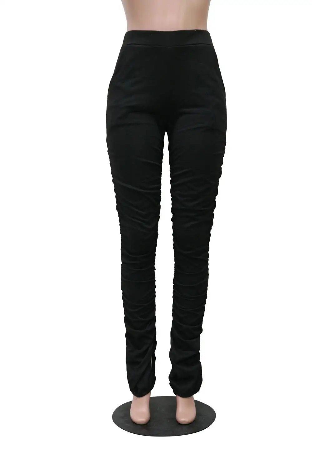 

Sweatpants Women Casual Elastic High Waist Stacked Leggings Joggers Flare Ruched Pants Female Outfit Street Bell Bottom Trouser