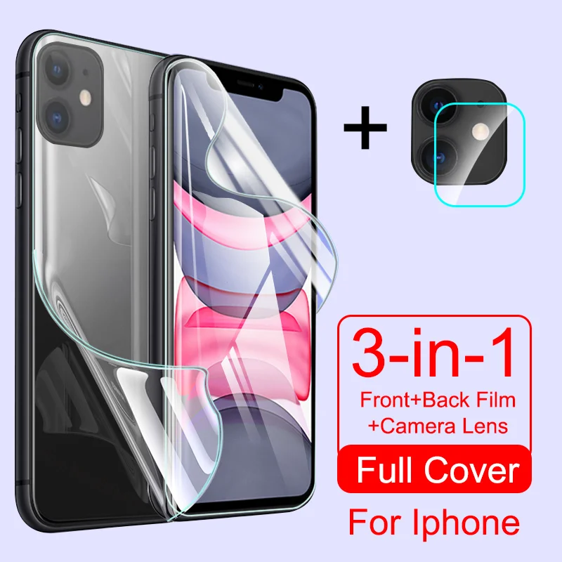 Полное покрытие Защитная Гидрогелевая пленка для айфон 11 про X XR XS макс 8 7 6 6s Plus SE