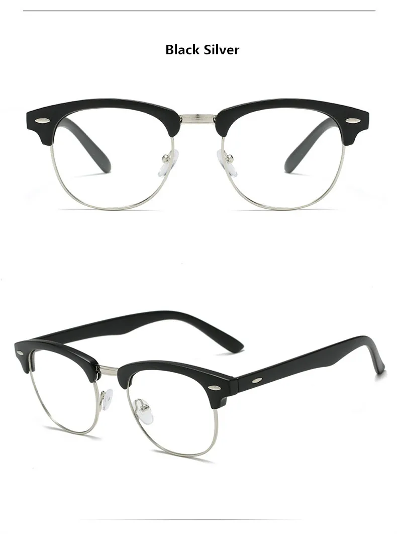 VWKTUUN полурамки Oculos очки оправа для женщин и мужчин очки Оптические очки оправа с заклепками оправы для очков женские поддельные очки