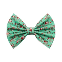 20 pcslot new 5 christmas leather print santa claus hair bows for kids women party barerres clip diy girls hair accessories