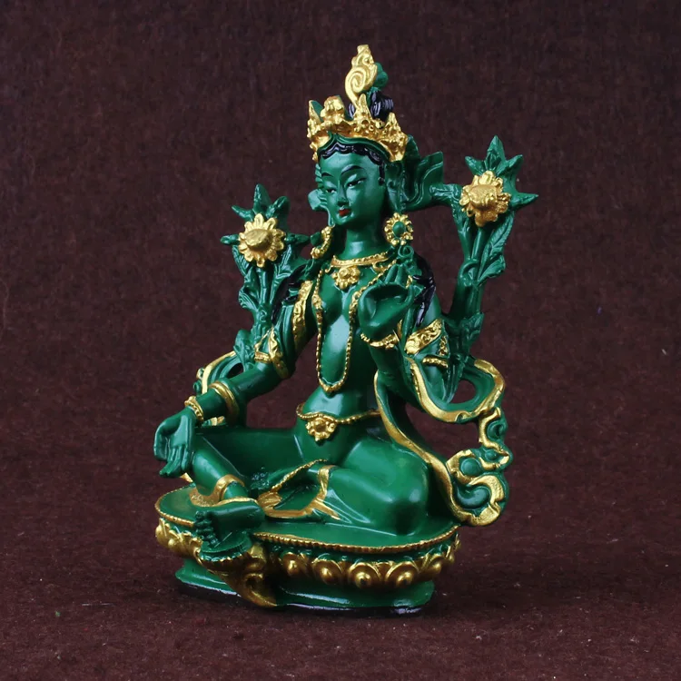 GRECO-BUDDHIST домашнего офиса талисман защиты семьи # Непал Тибет Индия зеленый Тара