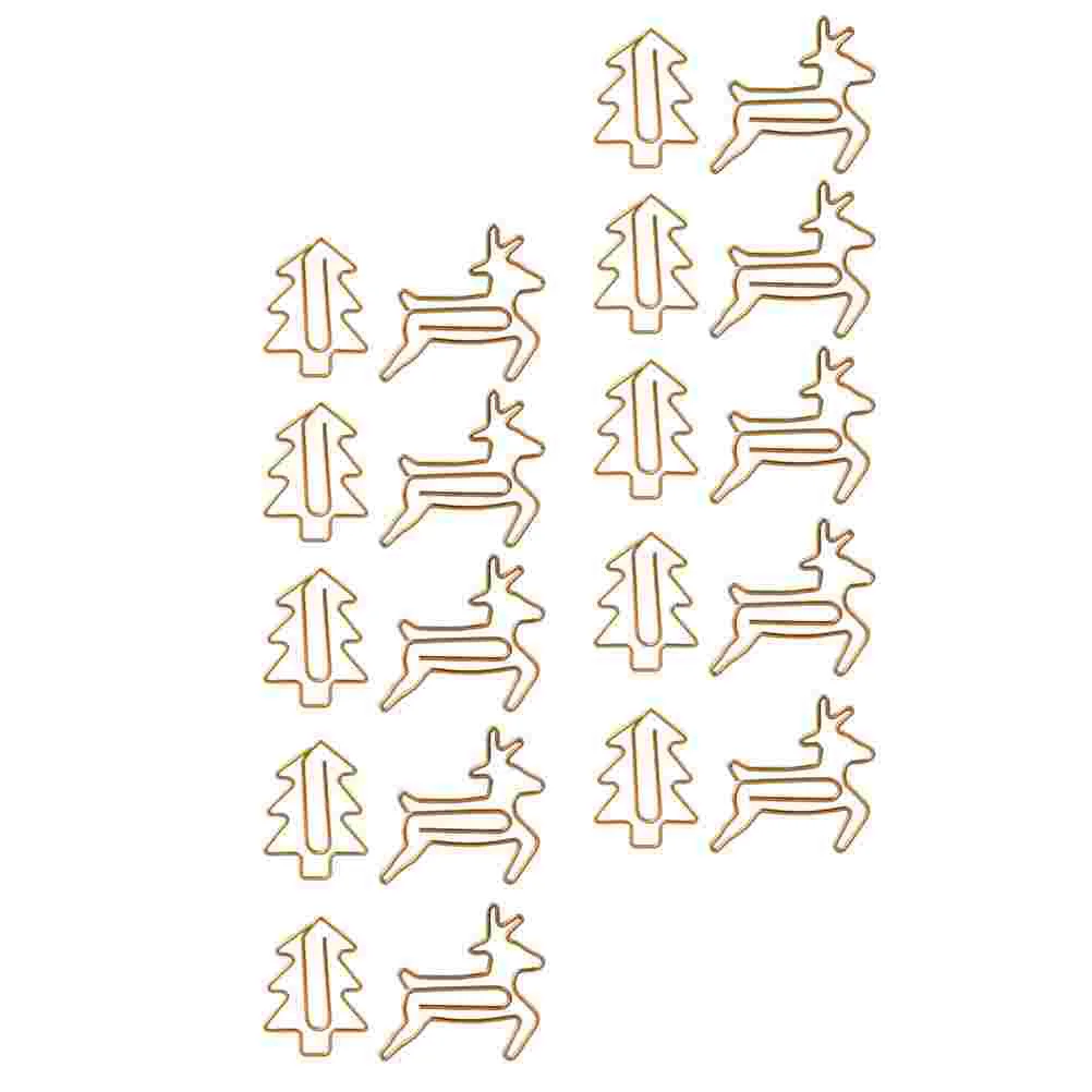 

20Pcs Durable Metal Paper Clips Creative Paper Clamps Xmas Photo Fixed Clips