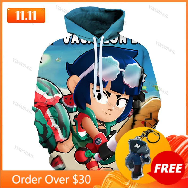 

BIBI Shooting Game PRIMO 3D Hoodie Boys Girls MAX Star Cartoon Tops Teen Clothes Spike 6 To 19 Years Kids Leon Sweatshirt