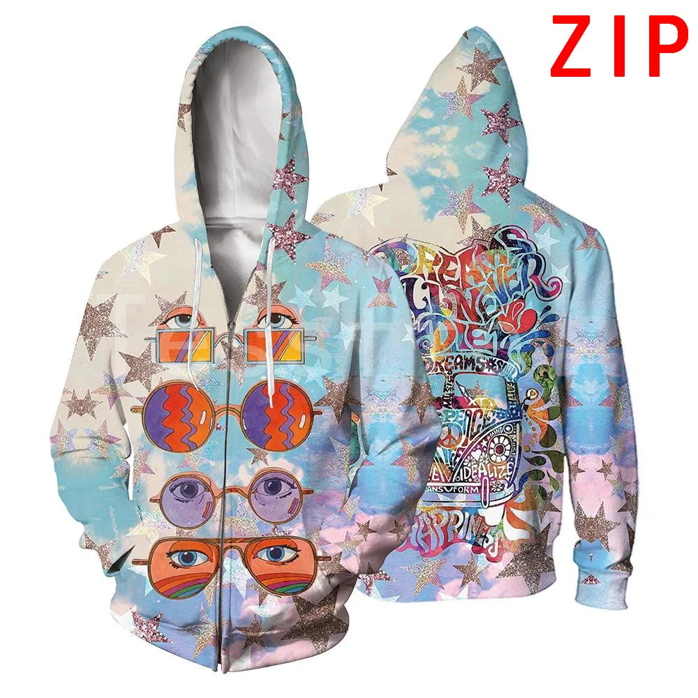 Новинка 2021 модный мужской/женский свитшот с капюшоном и 3D-принтом в стиле хиппи