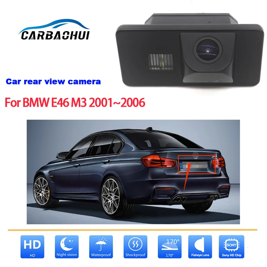 

Автомобильная парковочная камера заднего вида для BMW E46 M3 2001 ~ 2020 CCD Full HD Водонепроницаемая камера ночного видения высокого качества RCA