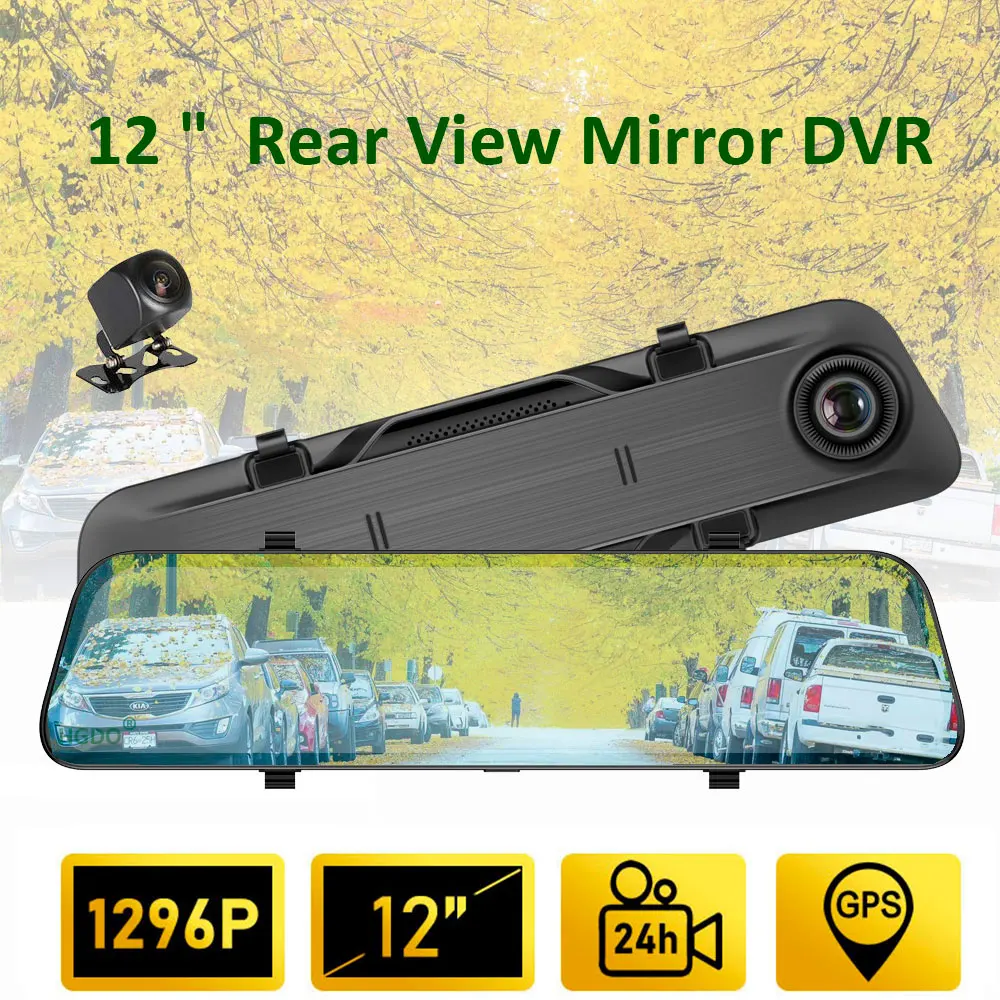 

Автомобильный видеорегистратор OLPAY, 2K, 12 дюймов, GPS, HD, Huawei, Hisilicon CPU, автомобильная камера, видеорегистратор с линзами Sony, крепление зеркала за...