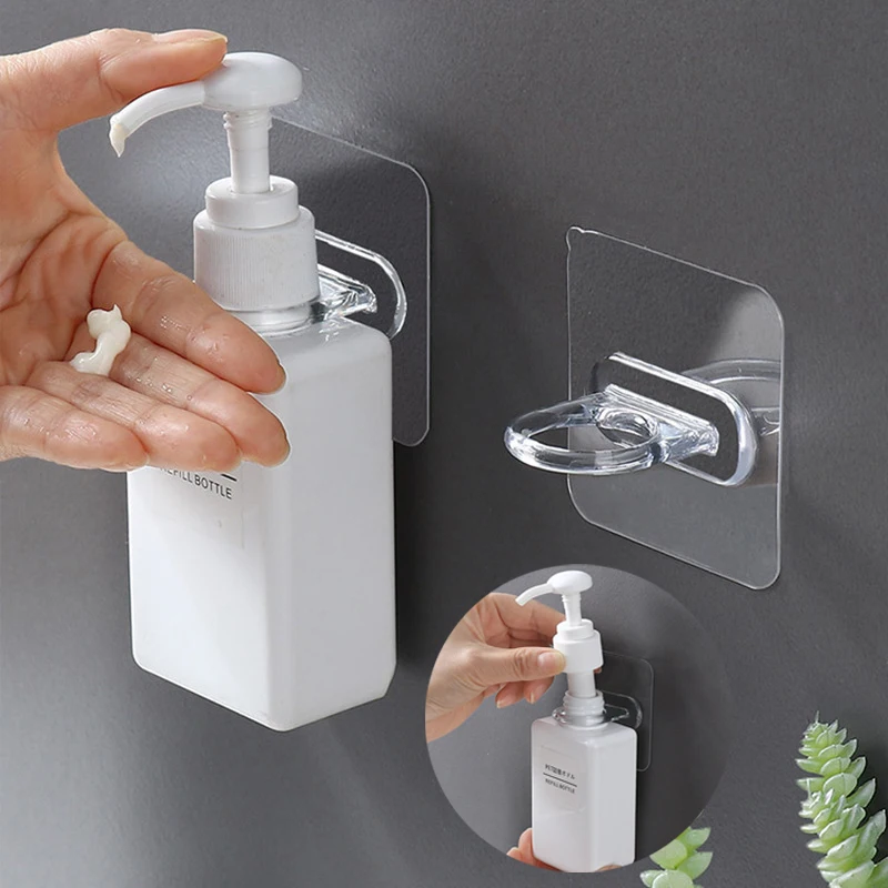 

Multifunctional Round Transparent Hooks Strong Self Adhesive Door Wall Shower Bottle Hooks Wall Storage Sucker For Household