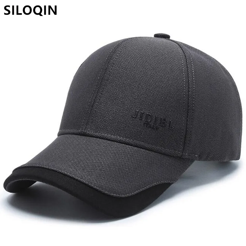 

SILOQIN Adjustable Size Men's Cotton Baseball Caps Snapback Cap Black Hat Fashion All-match Casual Sports Cap Male Bone Dad Hats