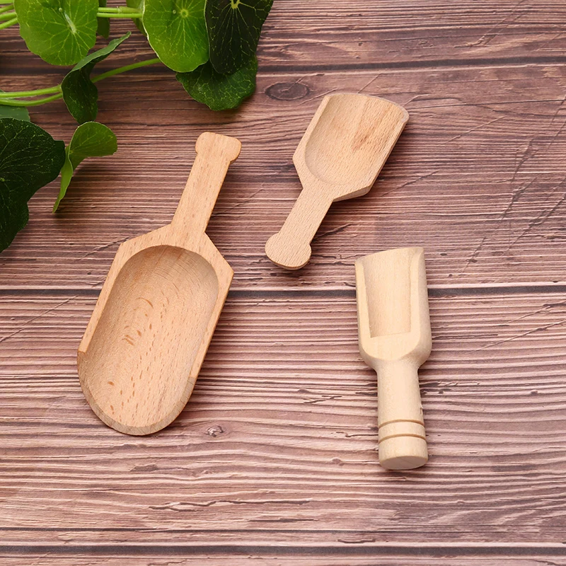 

1Pc Wooden Mini Tea Coffee Scoops Seasoning Candy Spices Bath Salt Spoons