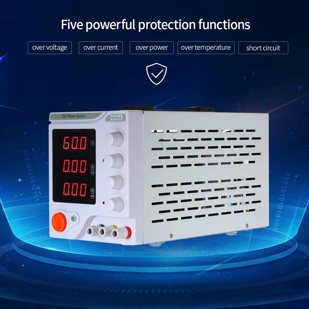 Регулируемый источник питания 605A высокоточный 60 в 5A DC Линейный цифровой
