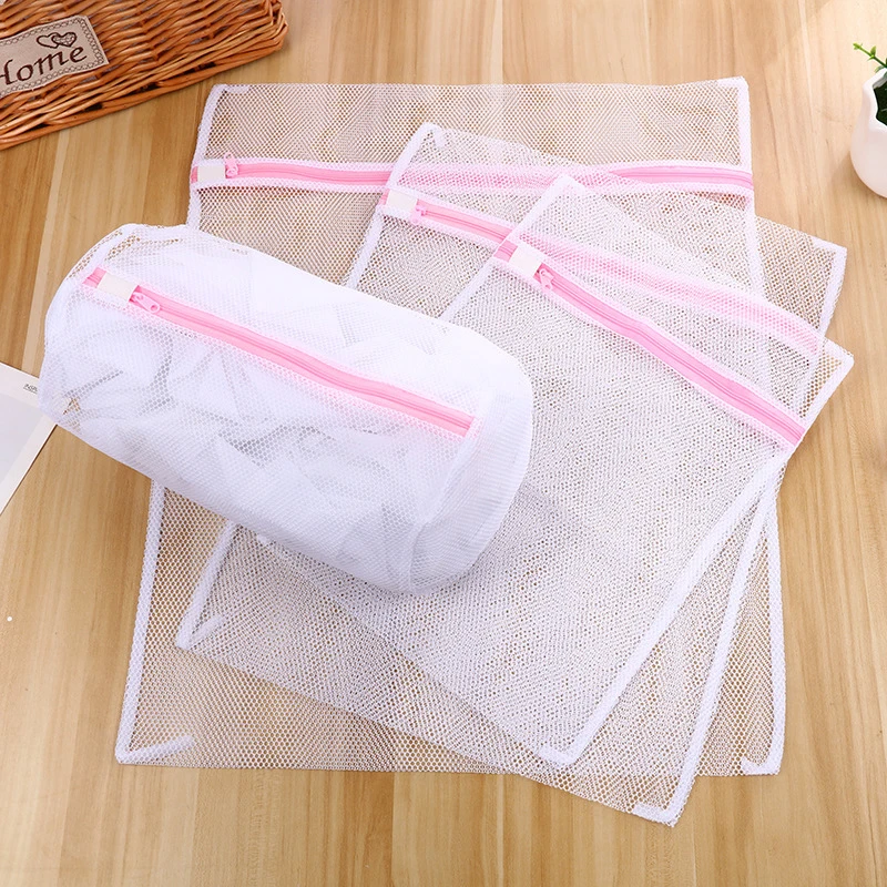

1 Pcs Mesh Laundry Bag Polyeste Wash Bags Coarse Net Laundry Basket Laundry Bags for Washing Machines Mesh Clothes Sock Bra Bag