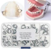 dental orthodontic metal bands 1st molar m series bands pre welded with roth tube and lingual sheat with hook 34 39 80pcs