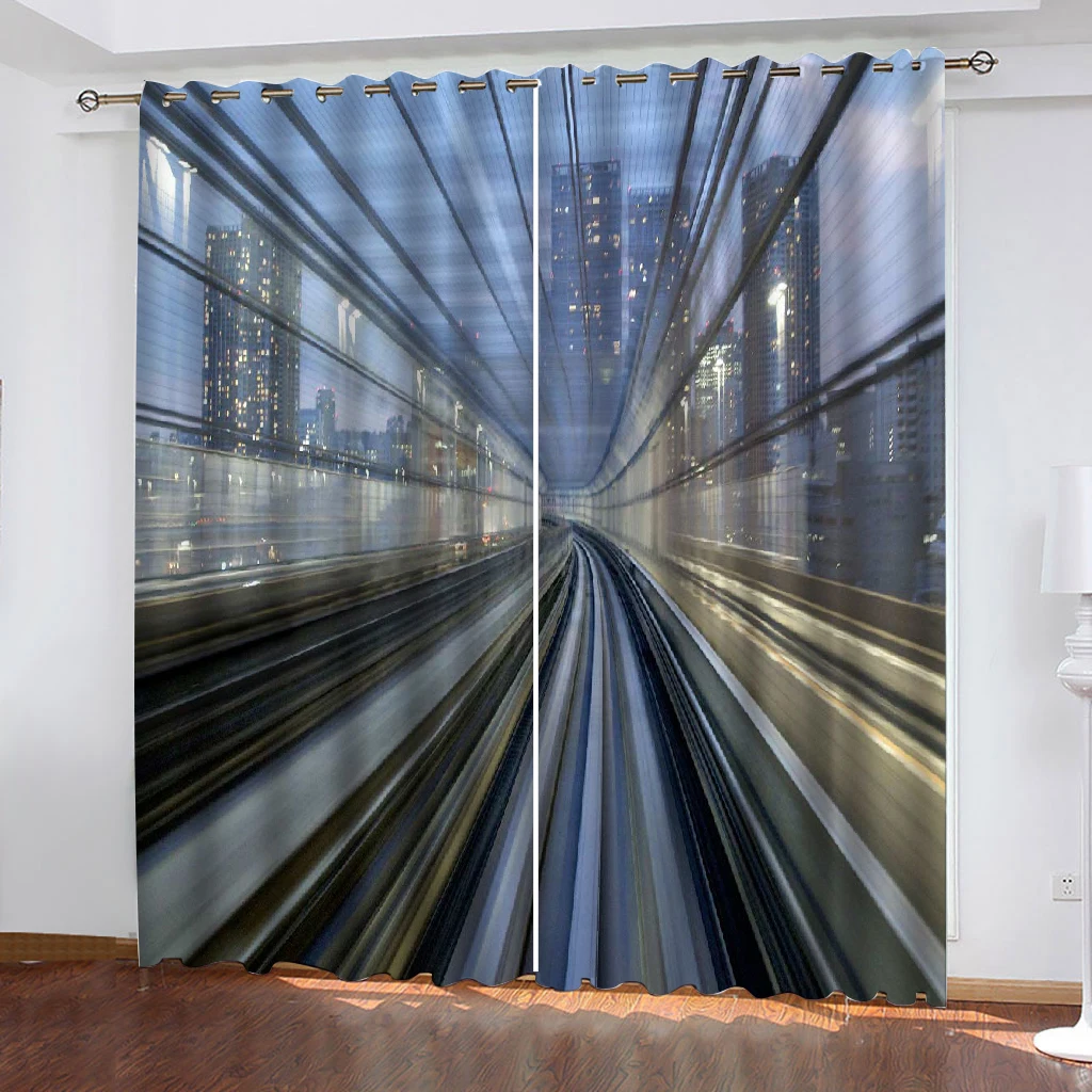 

3D Curtain Printing Blockout Polyester Photo Drapes Fabric space curtains windproof thickening blackout fabric
