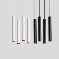 dimmable cylinder led pendant lights long tube lamps kitchen dining room shop bar decoration cord pendant lamp background lights