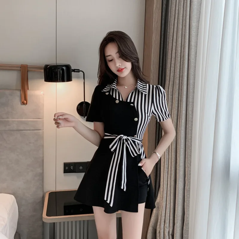 #1928 летние комплекты из двух частей Повседневное платье-рубашка женское