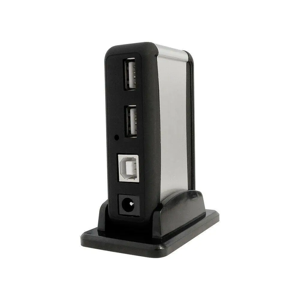 Вертикальный 7-Порты и разъёмы USB 2,0 usb-хаб высокого Скорость один основание сиденья и семь Порты usb-хаб сплиттер с Питание черный