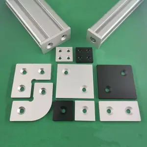 Крышка крышки Al с одним или двойным отверстием для 2020 3030 4040 4545 ЕС алюминиевые профили черного или серебряного цвета