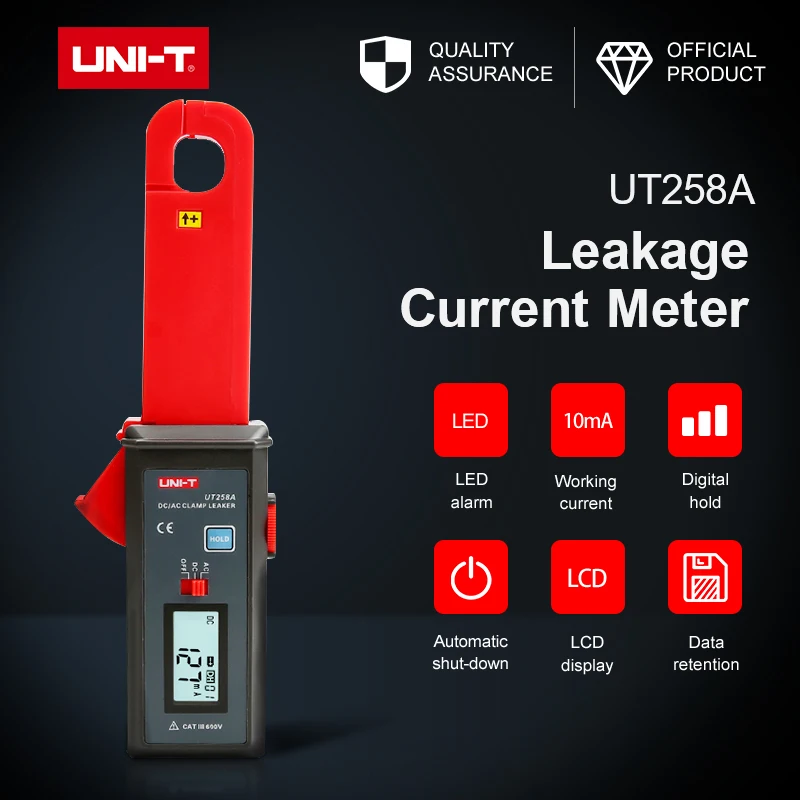 Зажим измеритель утечки переменного/постоянного тока 0 мА ~ 60 А Ток с нулевым