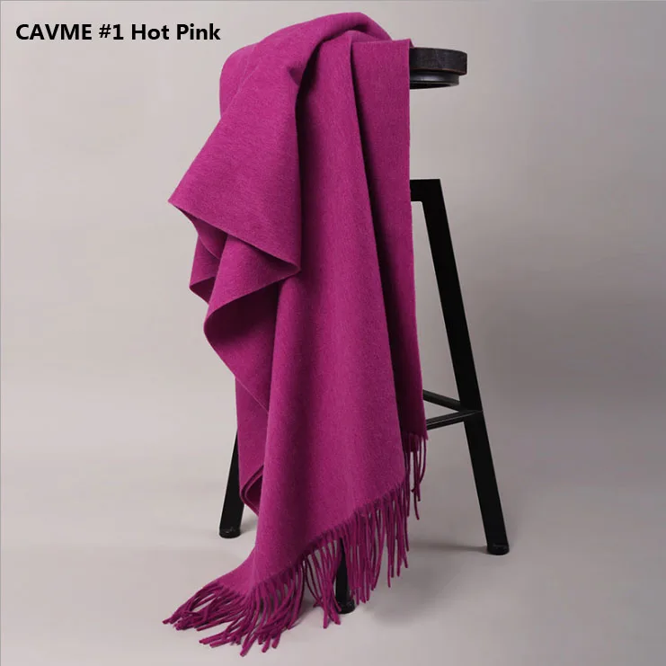 CAVME 1 Hot Pink Кавме горячий розовый зимний шерстяной шарф для женщин пэчворк черный цвет дамы сплошной цвет шерстяной длинный шарф 300 г 70*200 см - Цвет: CAVME 1 Hot Pink