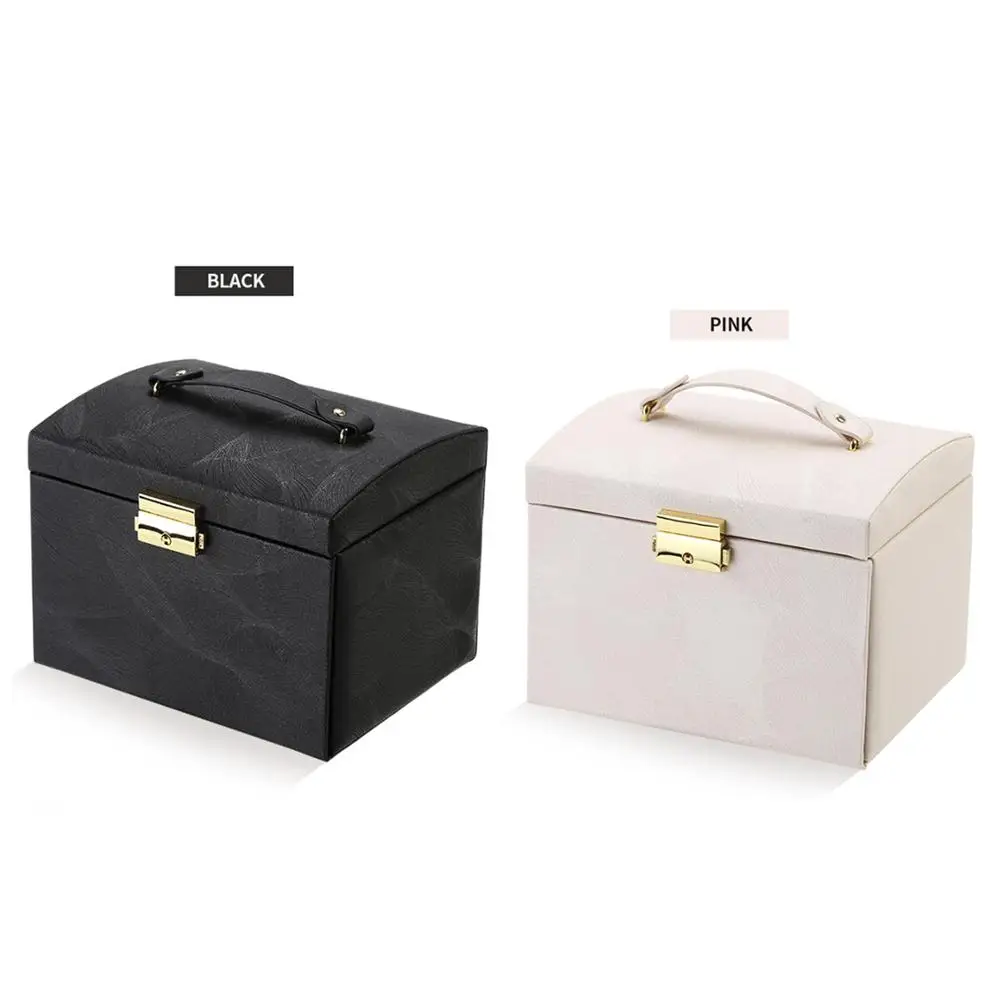 

Leather Durable Lightweight Multi-Functional Jewelry Display Box Storage Jewelry Box Jewelry Storage Box with Mirror
