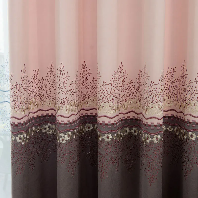 

Modern Minimalist Living Room Bedroom Shading Thick Embroidered Curtain Curtain