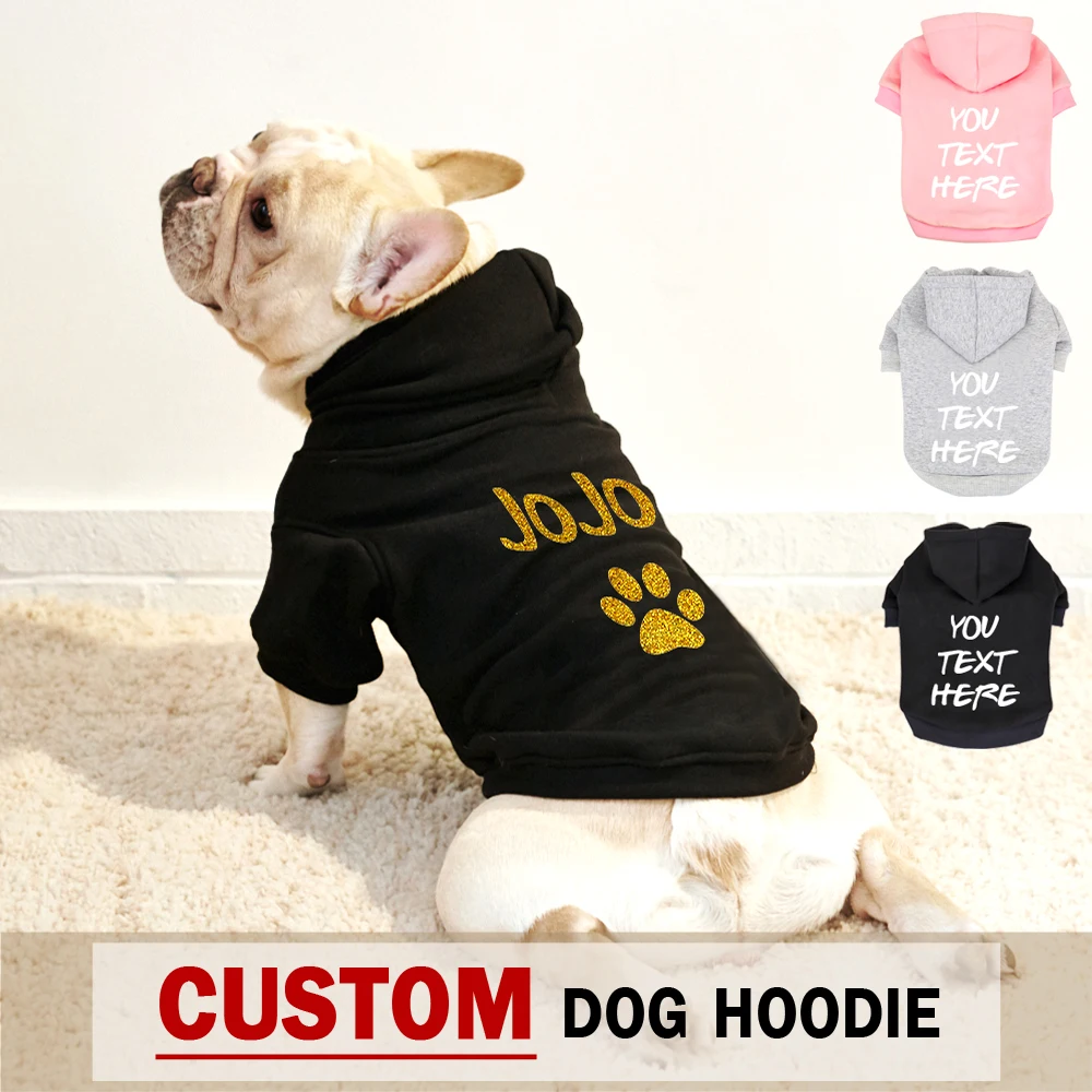 Custom Dog Cat Hoodie Clothes French Bulldog Puppy Dog Coat Sweatshirt Cotton Winter Dog Cat Clothing Shirt Chihuahua Yorkshire