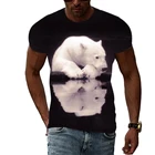 Футболка мужская с 3D-принтом, Модный повседневный уличный Топ оверсайз с коротким рукавом и круглым вырезом, с принтом белого медведя, для родителей и детей, хип-хоп