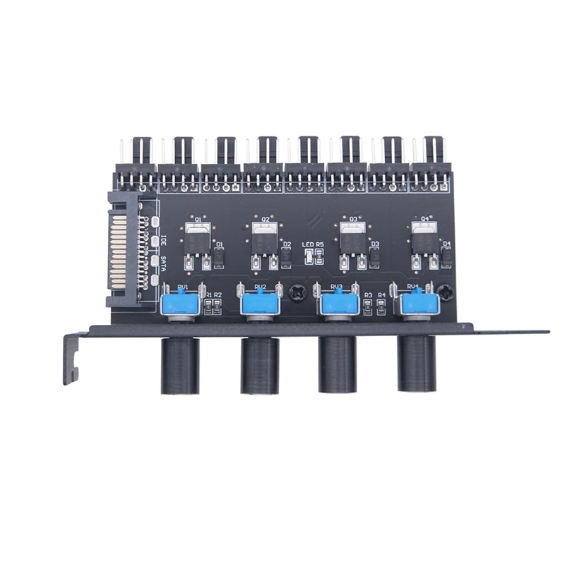 

Computer Channel 8 Way 4 Pin 3 Pin Fan Speed Controller PCI Cover, 12V Temperature Control for CPU,IDE Power Supply Port