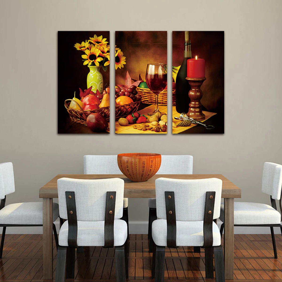 

3pcs Modern Home Canvas Wall Decor Art Painting Picture Fruits Print Red Wine Home Household Decoration