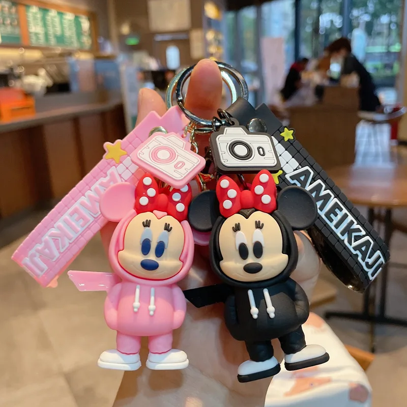 

Disney New Mickey Minnie Keychain Doll Cute Bag Ornaments Couple Small Gifts Birthday Gifts Car Key Chain Accessories