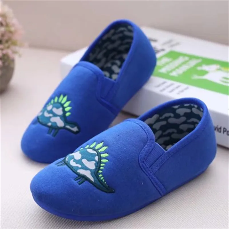 Осенне-зимние домашние тапочки для мальчиков из хлопчатобумажной ткани детские