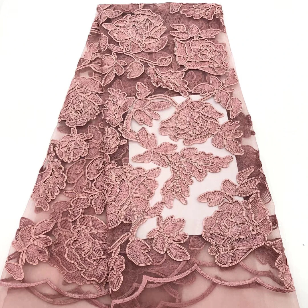 

2018 mesh african fabric nigerian lace dresses latest french lace double colors new arriver