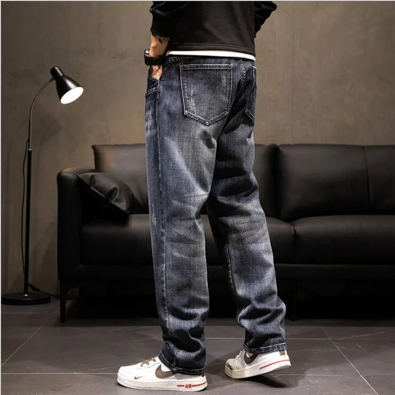 Men Jeans Mens Hiphop Baggy Denim Pants Straight-Leg Jeans Male Cowboy Clothing Cargo Trousers Size 28-44
