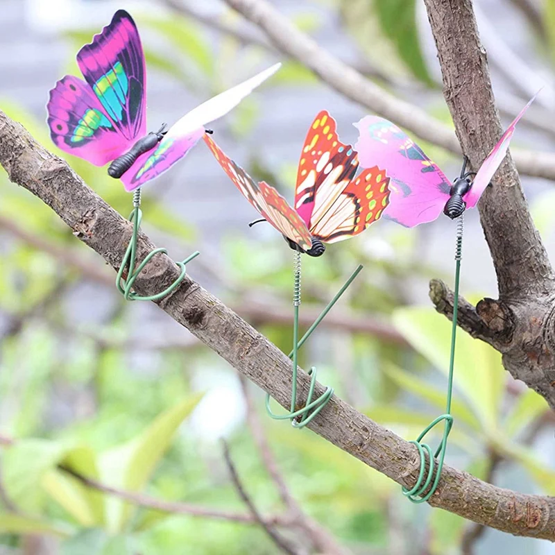 

Artificial Dragonfly & Butterfly Plant Stakes Stems Decorations,Colorful Garden Ornaments for Yard,Flower,Plant Pot 60Pc