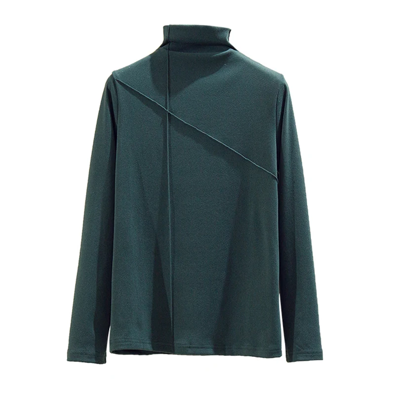 

2020 Thick Warm T Shirt Korean Style Slim T-shirts Tshirts Cotton Long Sleeve Winter Tops Tee Shirt Femme Autumn White Black