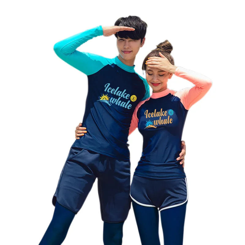 4 шт./комплект Мужской купальный костюм с длинным рукавом | Спорт и развлечения