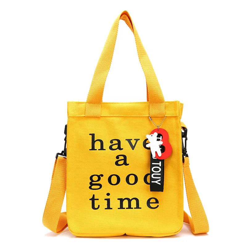 

have good time Canvas Women Shoulder Bag Lady Cotton Tote Shopper Bag Cloth Eco Reusable Shopping Bag Handbag Messenger bag
