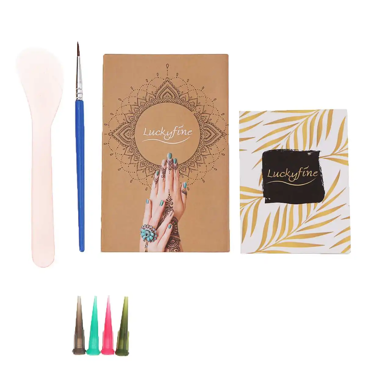 

Temporary Tattoo Templates Kit Black Brown Herbal Henna Cones Body Art Paint Ink DIY Natural Color Temporary Waterproof Tattoo