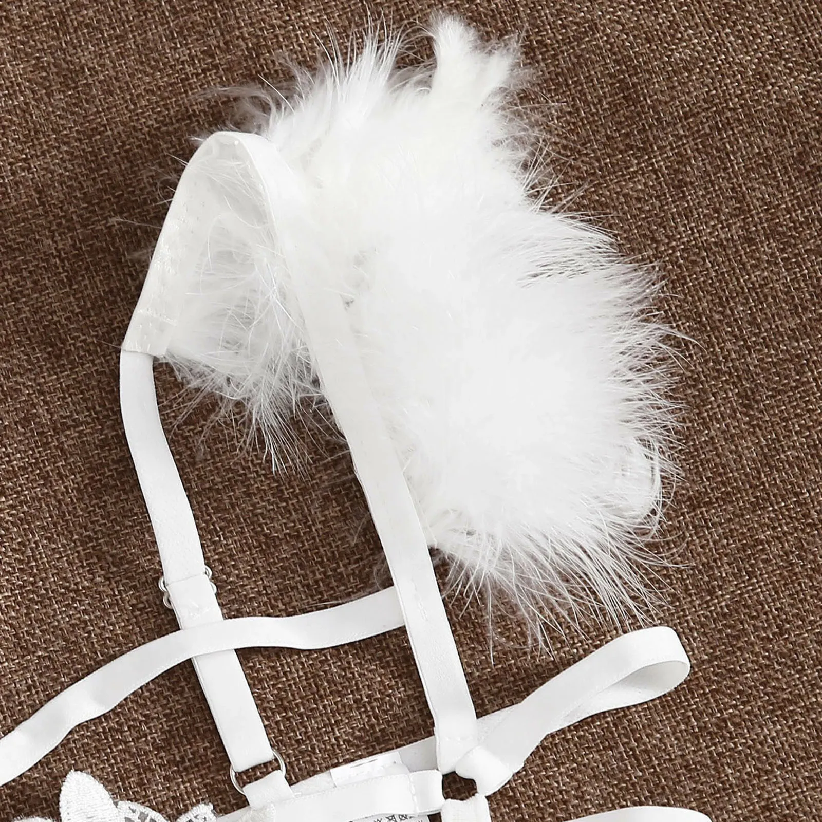 

New Plush feather fun suit Ladies Fashion Sexy Lingerie's Sling Snowball Decoration Cute Lingerie Set porno lingerie Softness T5