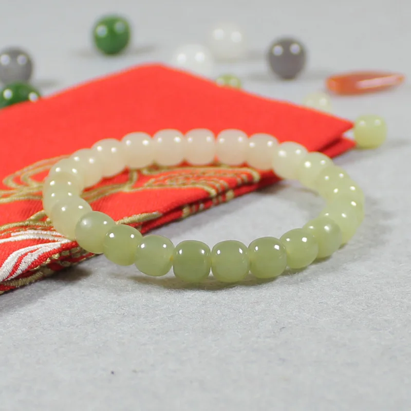 

Браслет с натуральным нефритом бусины Jadite браслеты нефрит изысканные серьги-гвоздики с кристаллами swarovski браслет для мужчин для женщин дев...