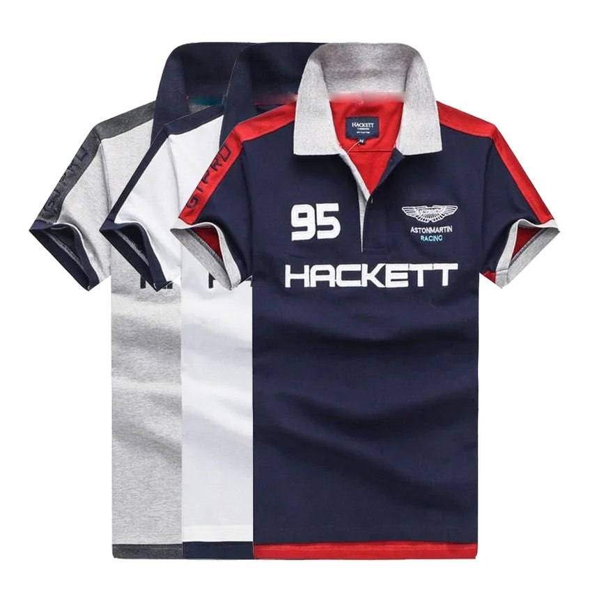 Летняя мужская рубашка поло с коротким рукавом британского бренда дышащие 100%