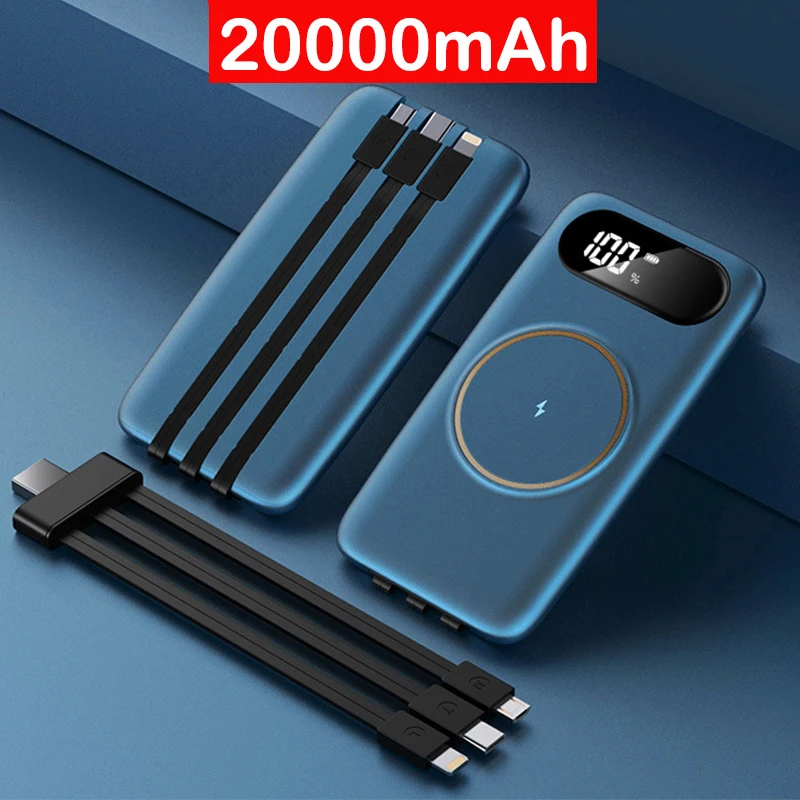 

10W Fast Qi Wireless Charger Power Bank 20000mAh For iPhone 12 Pro Samsung Xiaomi Powerbank External Battery Wireless Power Bank