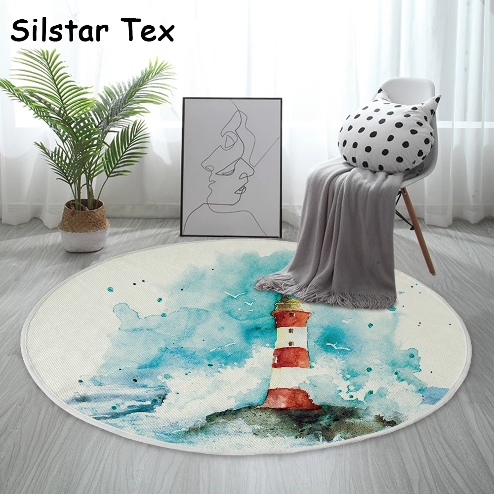 Синяя искусственная кожа Silstar Tex круглый ковер для детской комнаты компьютерный