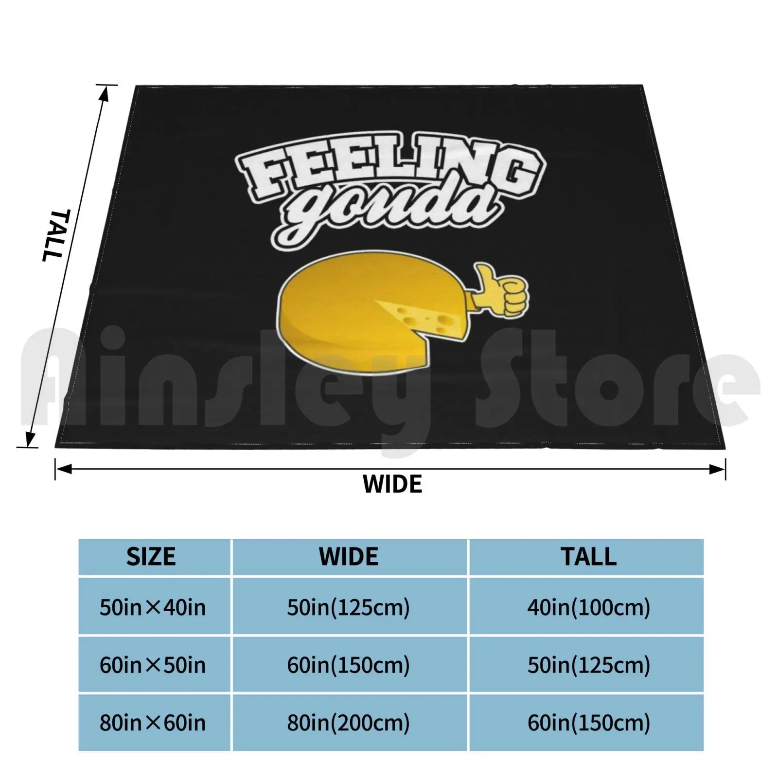 Одеяло с изображением сыра модное на заказ