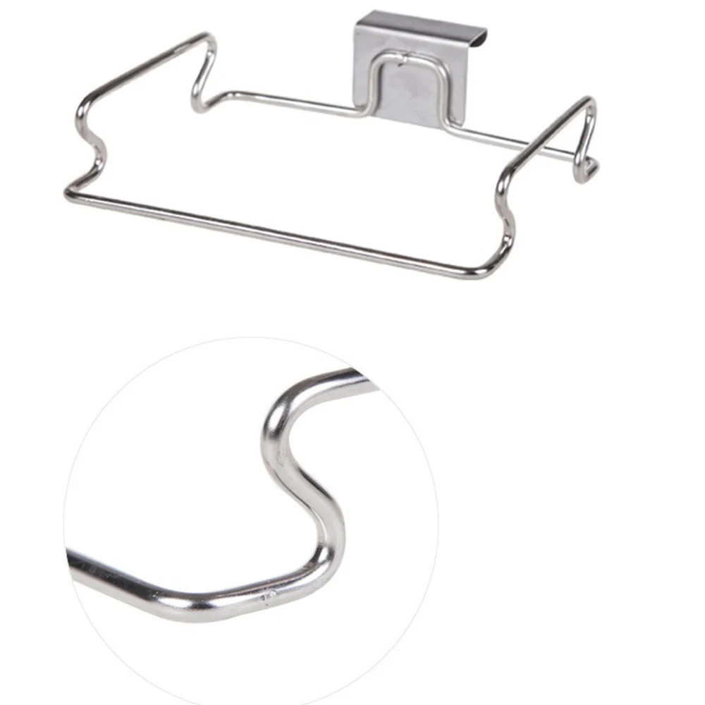 

Kitchen Trash Rack Cabinet Door Garbage Bags Holder Stainless Steel Closet Garbage Storage Holder