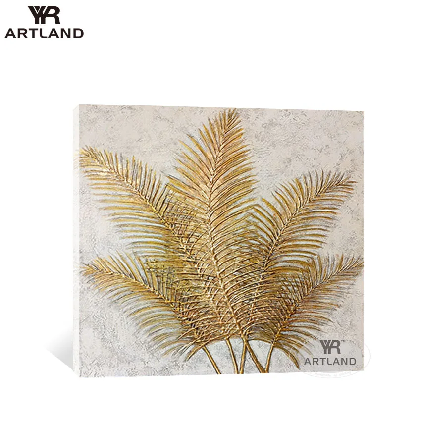 YYR ARTLAND хит продаж Золотой лист для украшения стен дома 100% ручная работа картина