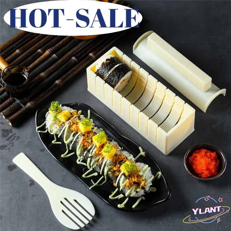 

SWT 3Pcs/ Set DIY Sushi Maker Kit Kitchen Sushi Tool Making Machine Roller Rice Mold Sushi Vegetable Meat Rolling Accessories